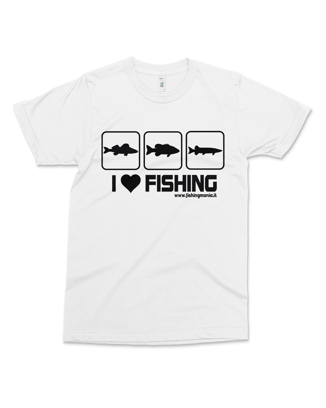 T Shirt cotone organico - I love fishing